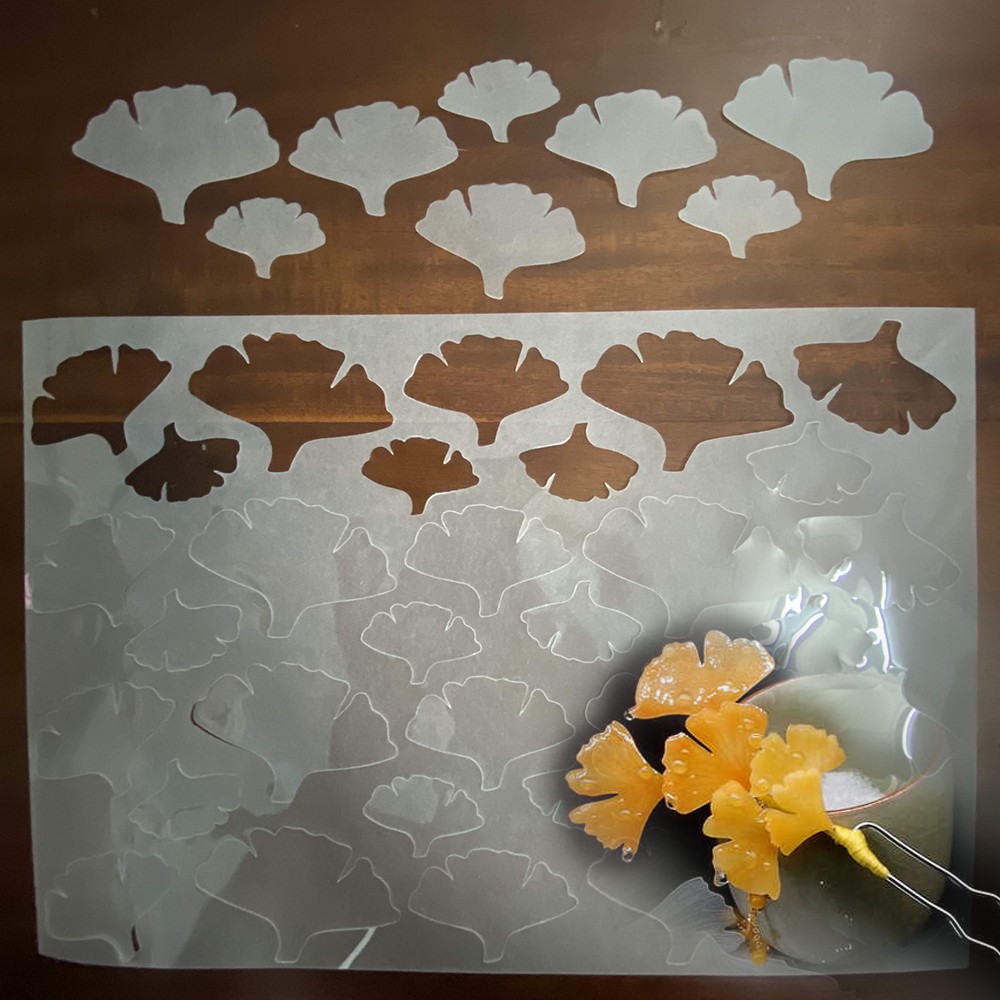 Lá ngân hạnh nhựa co nhiệt plastic shrink cắt sẵn làm thủ công handmade diy