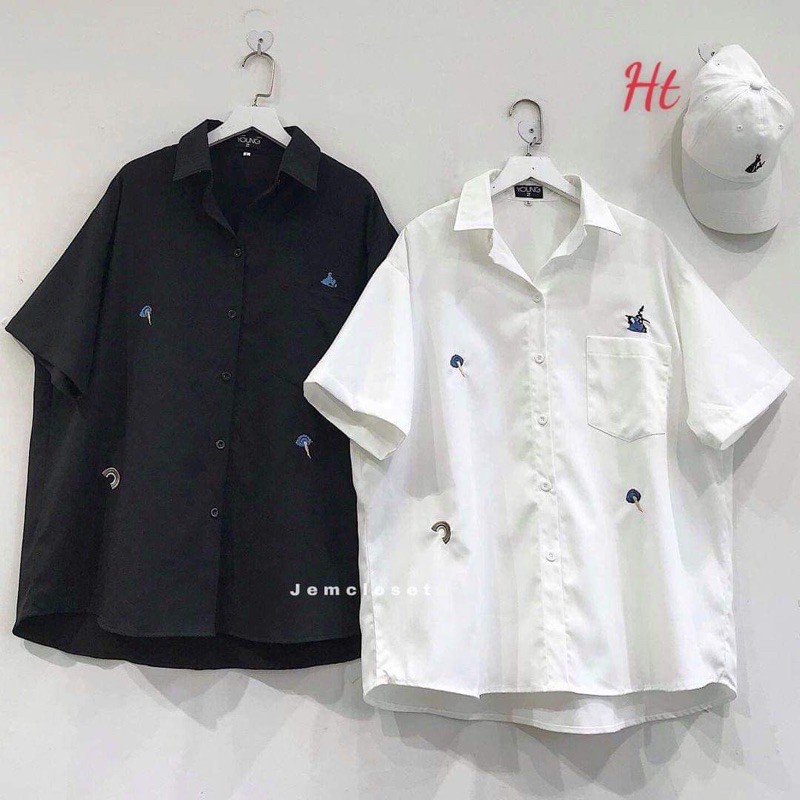 Áo sơ mi chim công cầu vồng H2U664
