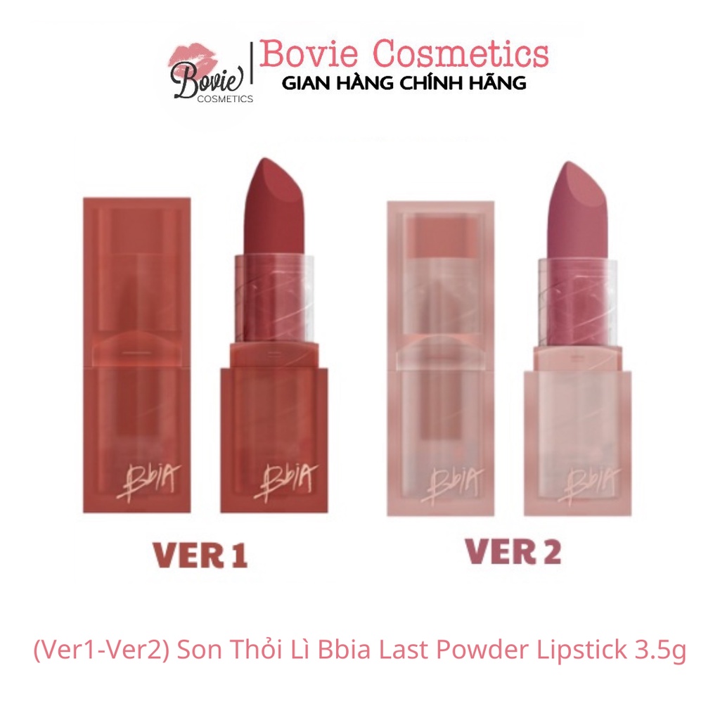 (Ver1-Ver2) Son thỏi lì BBIA Last Powder Lipstick