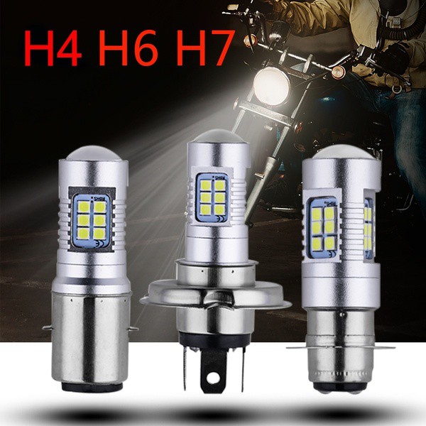 H4 Motorcycle 3030 21SMD Led Headlight Head Light Lamp Bulb 1200LM White 21W