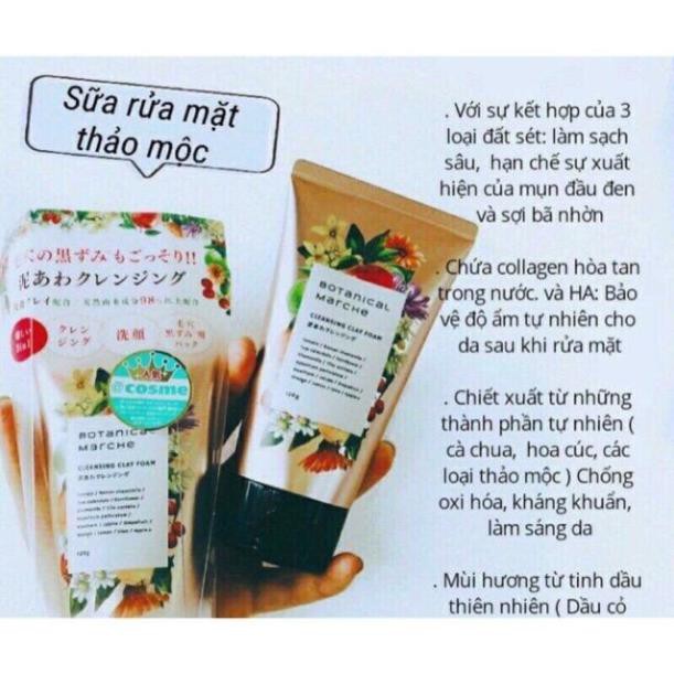 Sữa rửa mặt đất sét làm sạch sâu lỗ chân lông Botanical Marche 120gCHÍNH HÃNG khả năng làm sạch sâu khá đỉnh