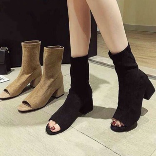 Boot cao cổ da lộn nữ