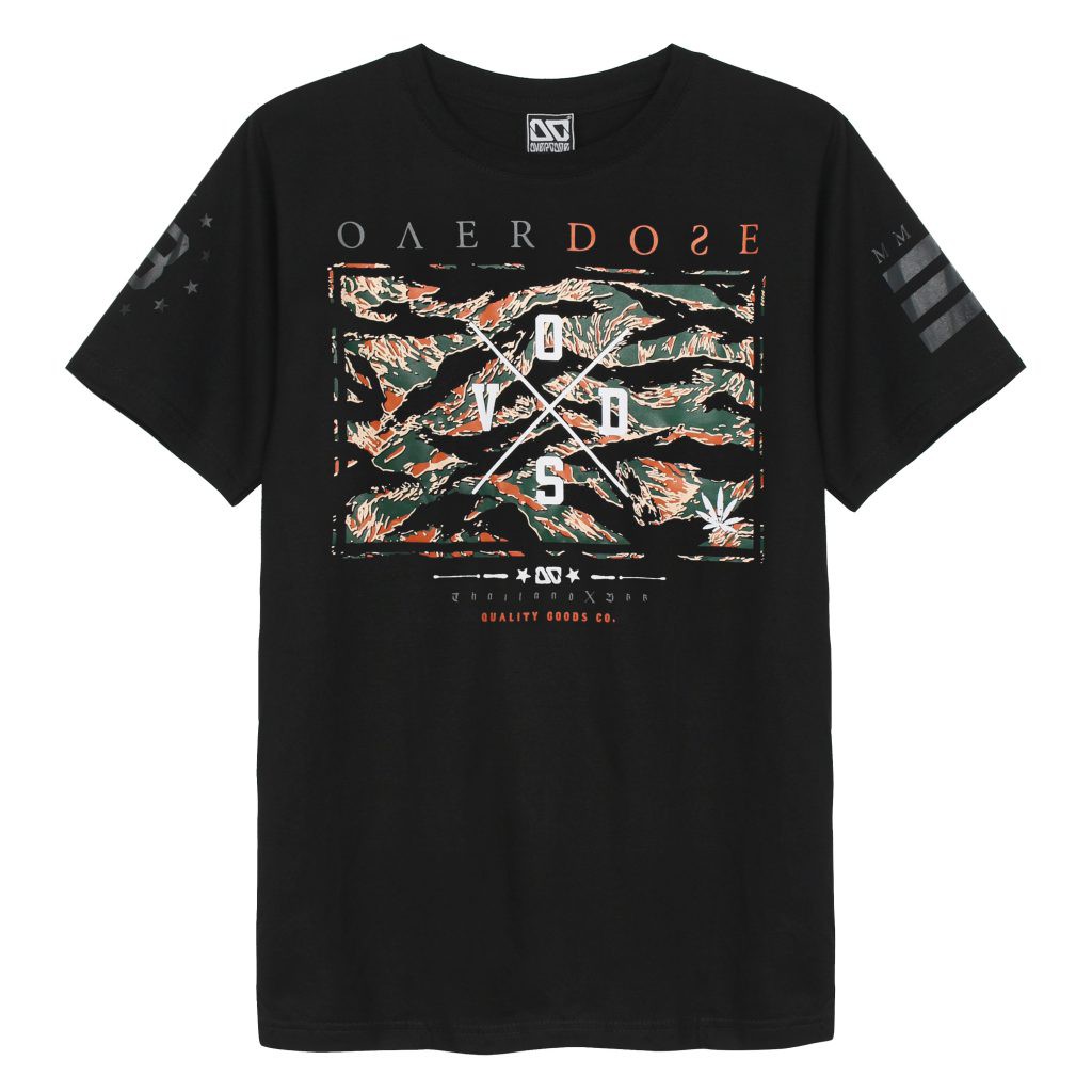 Áo thun Thái Lan in 3D la bàn OVDS trên nền camo rằn ri T0268