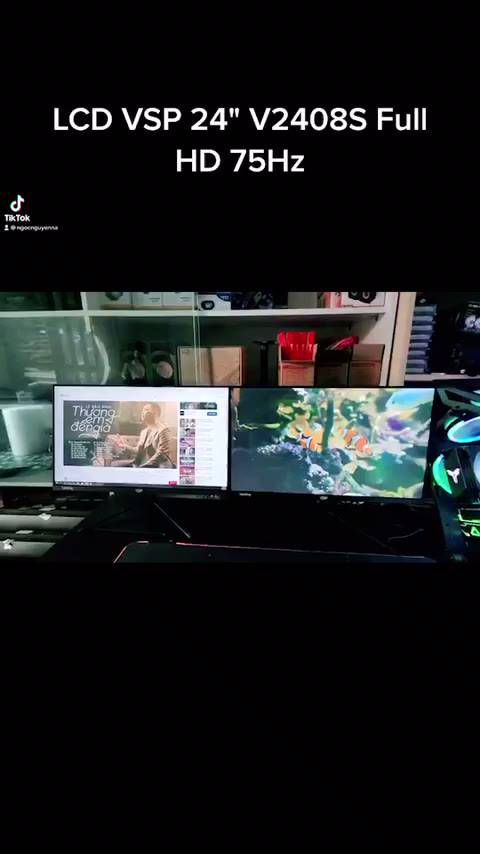 Màn hình LCD 24'' VSP V2408S tràn viền Full HD 75Hz Gaming BH 24 tháng | BigBuy360 - bigbuy360.vn