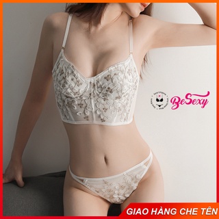 Set Đồ Lót Sexy Áo Bra Nữ Ren Hoa Phong Cách Lãng Mạn
