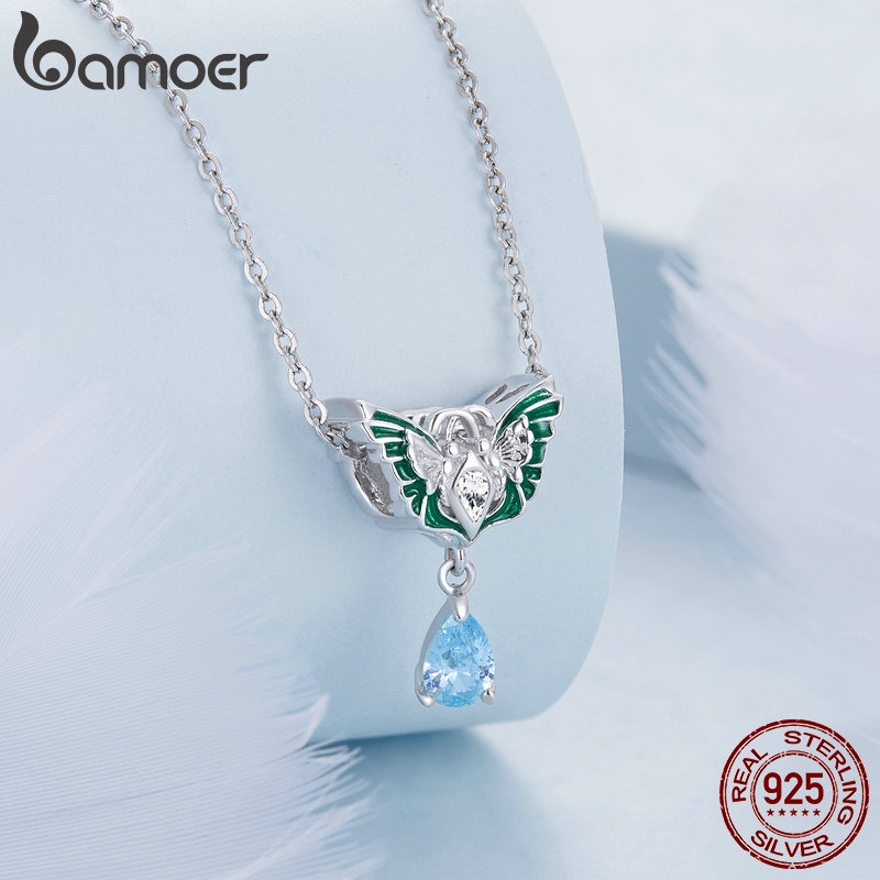 Hạt charm BAMOER bằng bạc 925 hình bươm bướm trang trí đồ trang sức