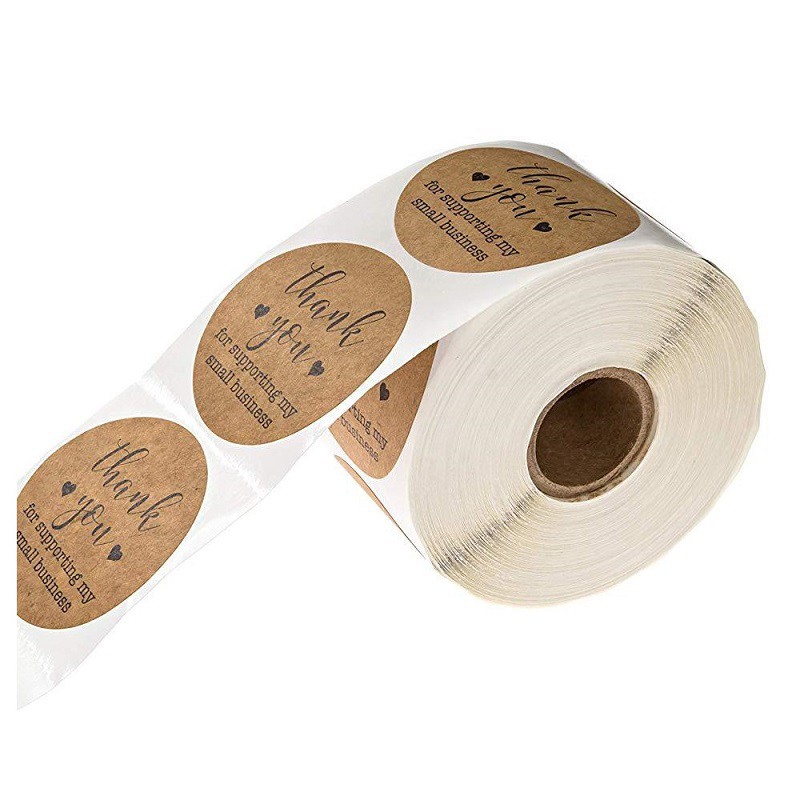 Bộ 500 Miếng Dán Trang Trí In Chữ thank you Dễ Thương