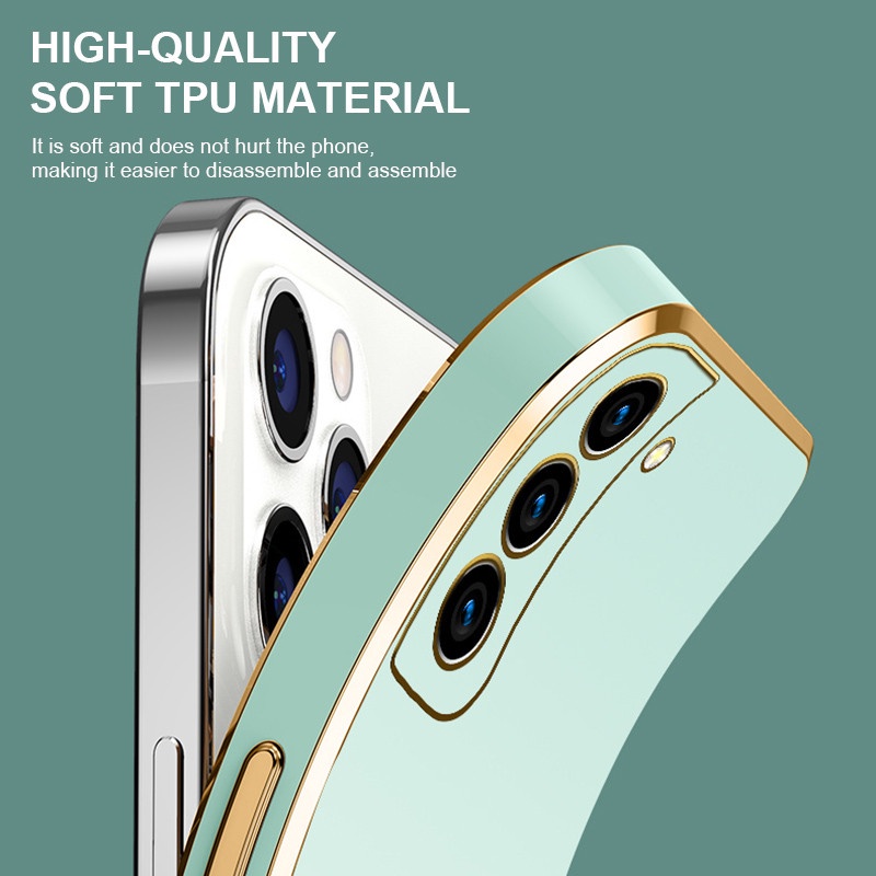 Ốp Điện Thoại Silicon TPU Mềm Viền Mạ Vàng Sang Trọng Cho Samsung Galaxy S22 S21 Ultra S22 Plus S21 FE S21 S20 Plus