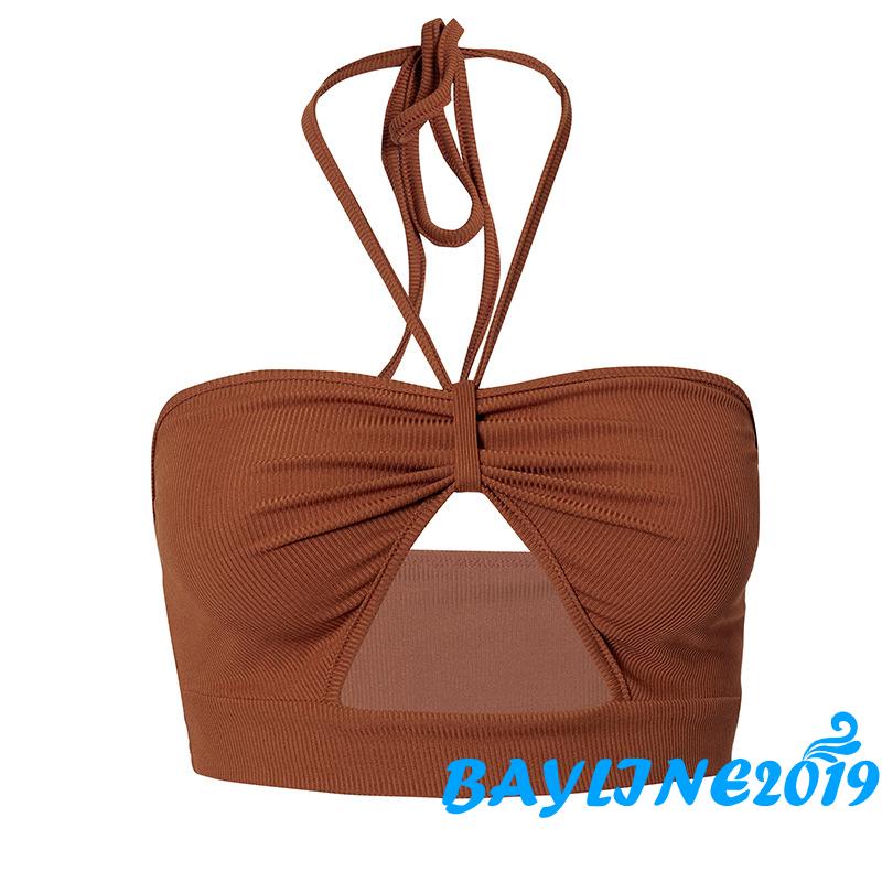 Áo Croptop Dệt Kim Sát Nách Màu Trơn Thời Trang Cho Nữ