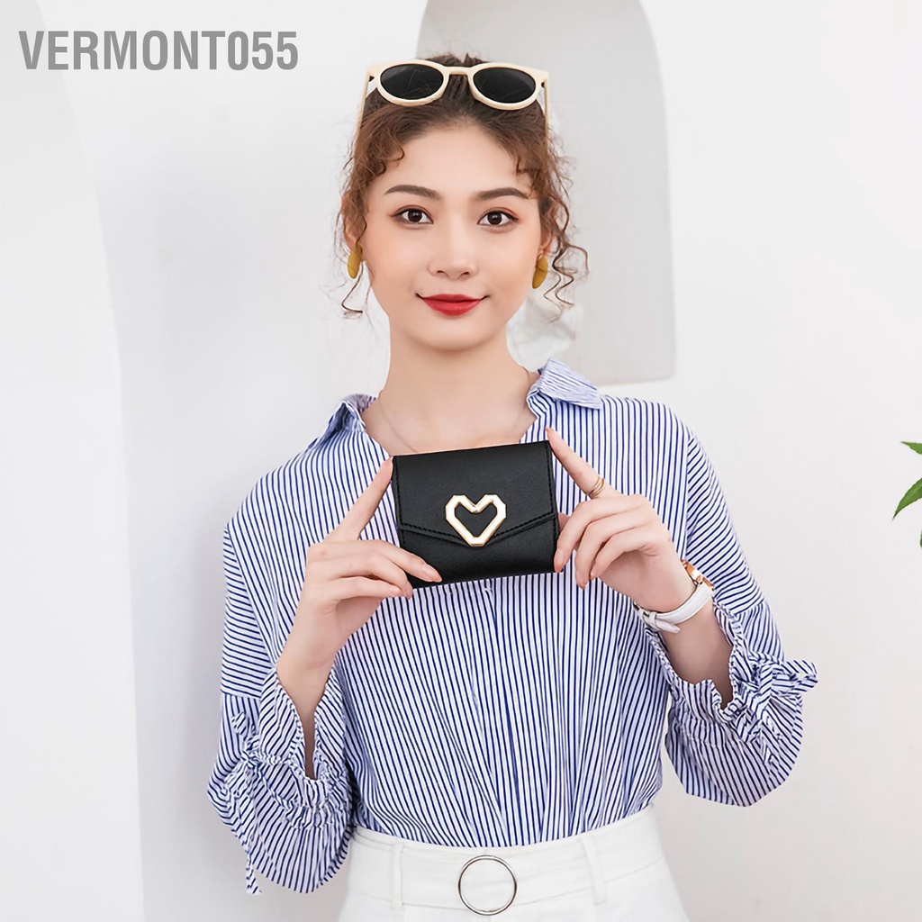 Vermont055 Ví tiền xu ngắn dễ thương Túi đựng thời trang Chủ thẻ thiết thực cho các cô gái Phụ nữ