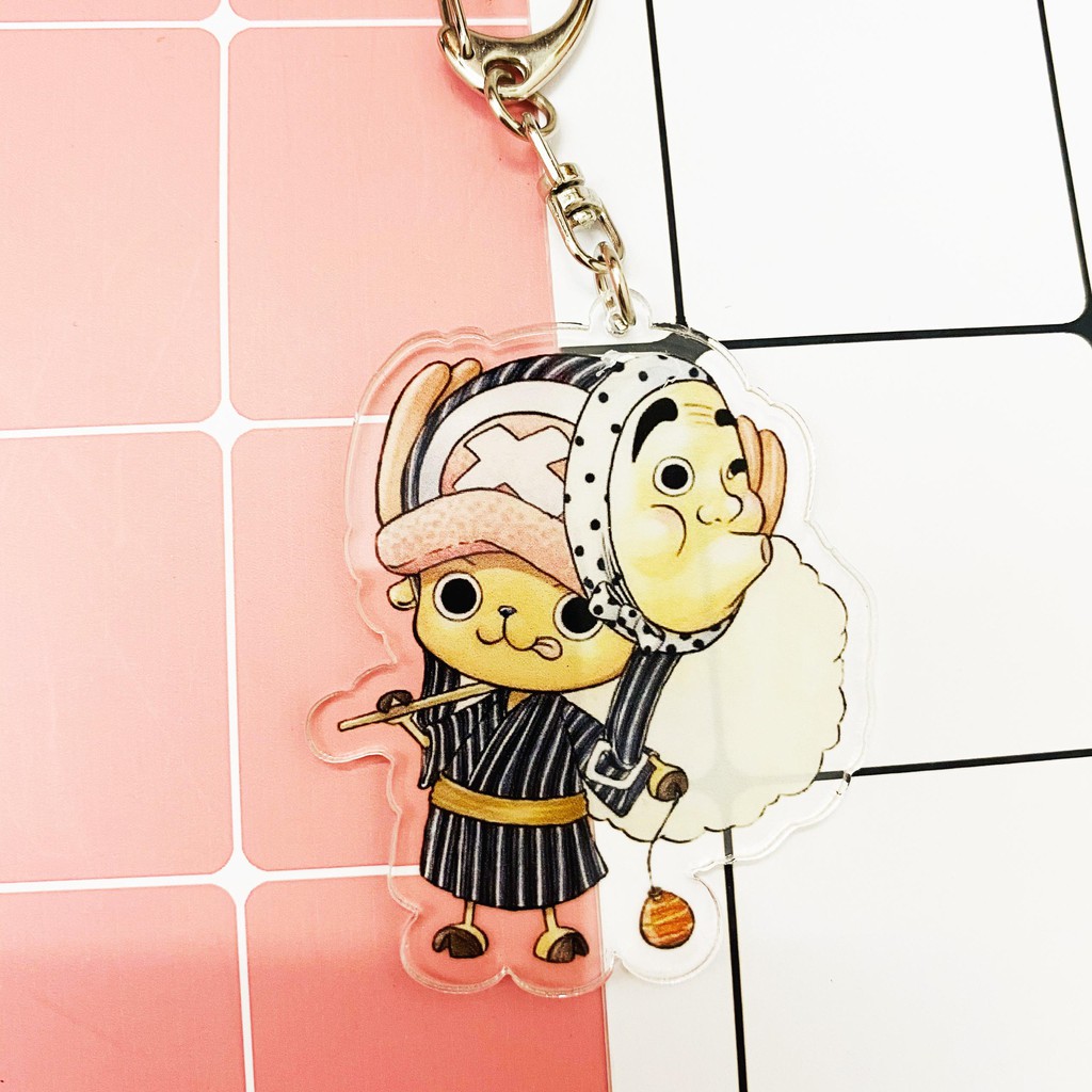 ( Mica trong acrylic ) Móc khóa One Piece Đảo Hải Tặc Chopper quà tặng xinh xắn dễ thương in hình anime chibi