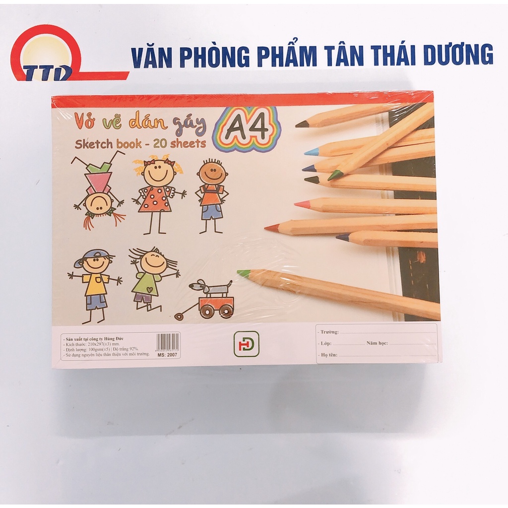 Vở Vẽ A4 20 Tờ , Vở Vẽ Học Sinh Dày Đẹp