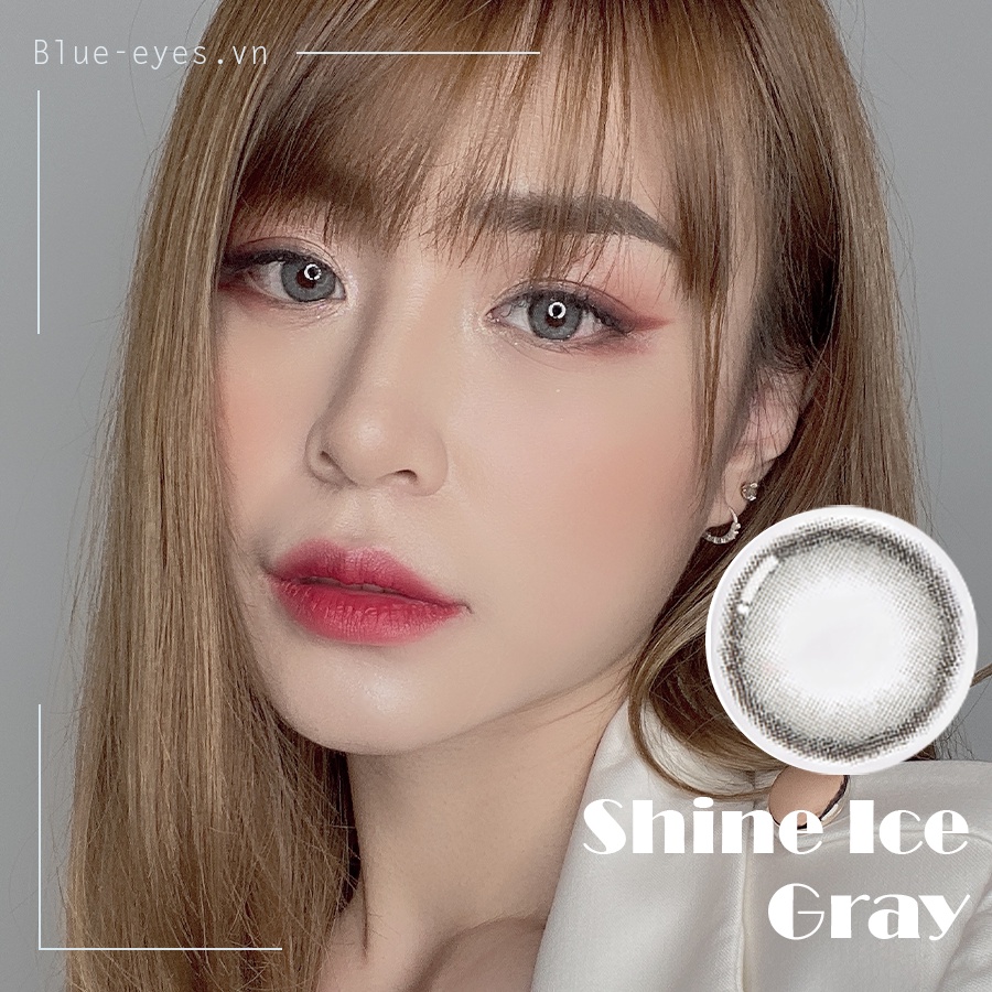 Kính áp tròng Blue Eyes - SHINE ICE GRAY - Lens thời trang màu xám tây  ánh khói -  lens nhập khẩu chính hãng Hàn Quốc