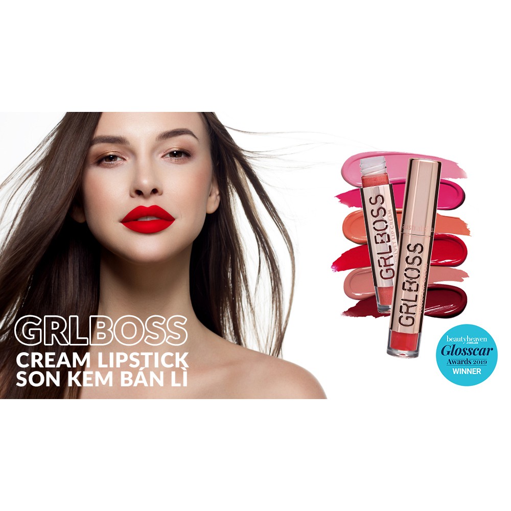 SON KEM LÌ MỀM MÔI 🌸FREESHIP🌸 SON MỀM MÔI GRL BOSS LIP CREAM- THƯƠNG HIỆU AUSTRALIS