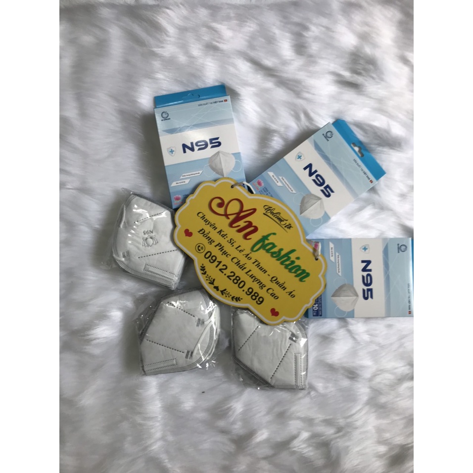Khẩu Trang Cao Cấp Khẩu Trang N95 Cửu Long Chính Hãng BN Mask 6 Lớp Kháng Khuẩn Hộp 10 Cái -MÀU TRẮNG.