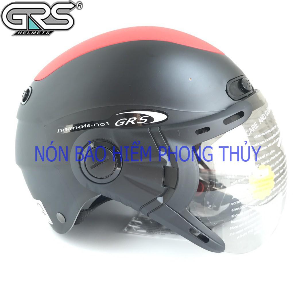 Mũ bảo hiểm nửa đầu có kính cao cấp - GRS A102K nhiều màu - Vòng đầu 54-57cm - Bảo hành 12 tháng