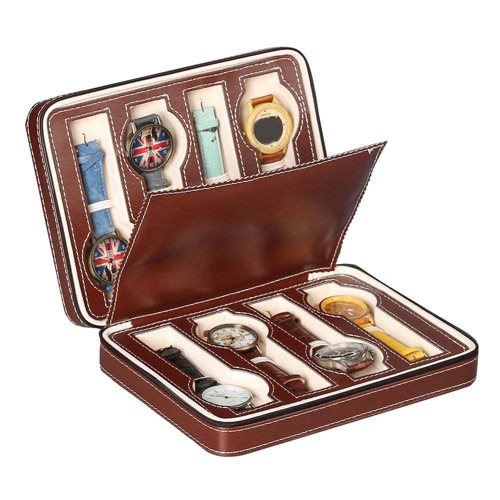 ANEMONE Hộp Đựng Đồng Hồ Đeo Tay 4 / 8 Ngăn Bằng Da PU