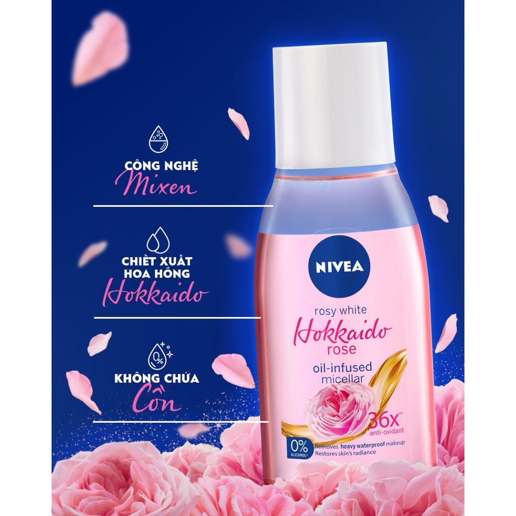 Nước tẩy trang NIVEA chiết xuất hoa hồng Hokkaido (125ml)