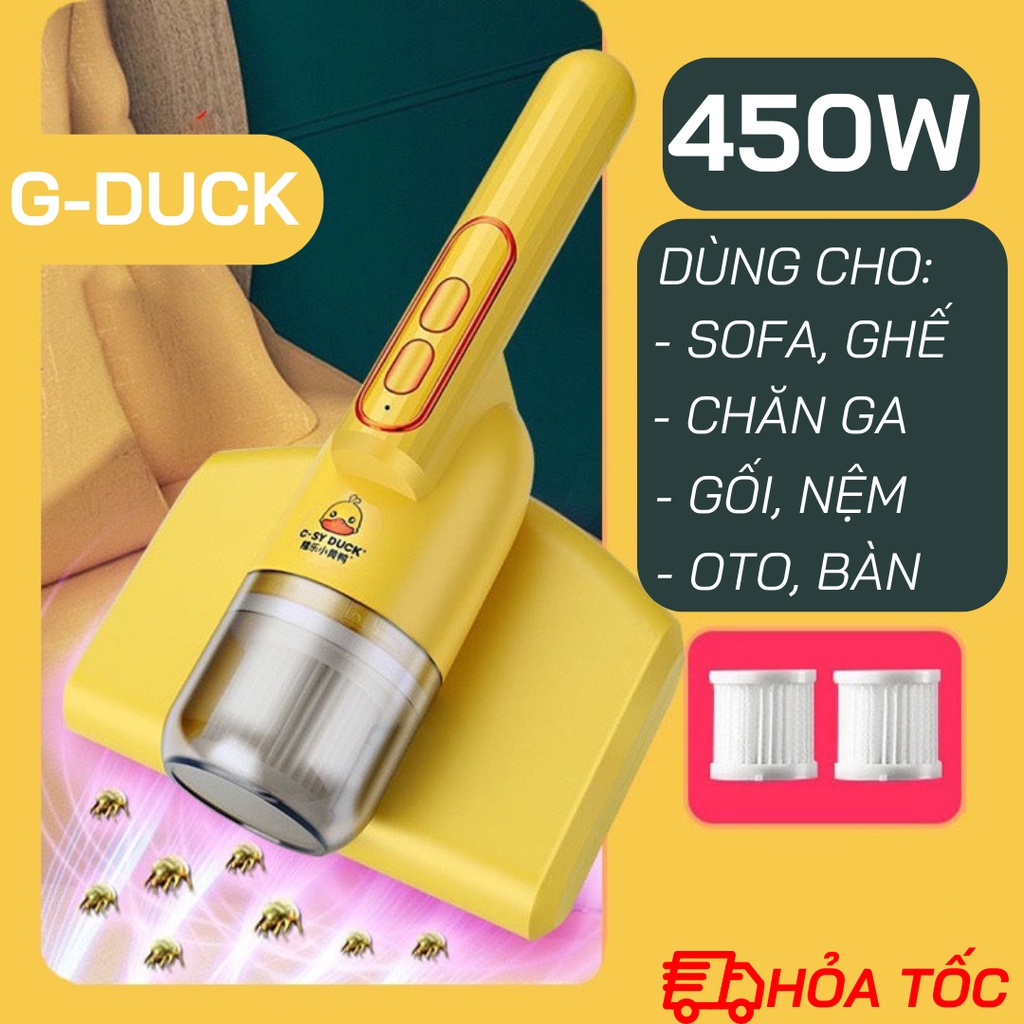 Máy Hút Bụi Con Vịt Vàng DUCK Tia UV Cầm Tay Không Dây, Diệt Khuẩn Chăn Ga Gối Nệm Giường Ngủ Sofa