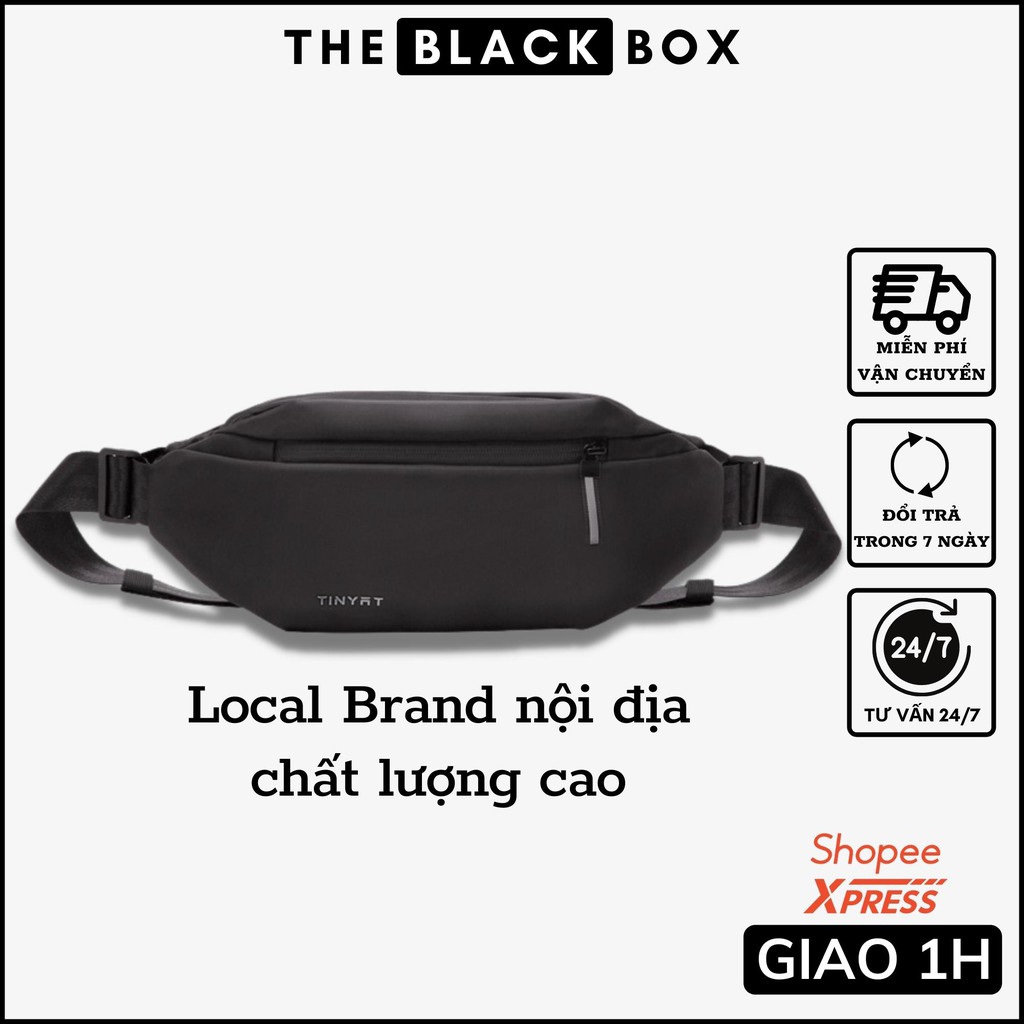 Túi Đeo Chéo Nam TINYAT Chất Liệu Polyester Chống Nước Nhiều Ngăn Đeo Bao Tử, Ngực Hông Cao Cấp - The Black Box | BigBuy360 - bigbuy360.vn