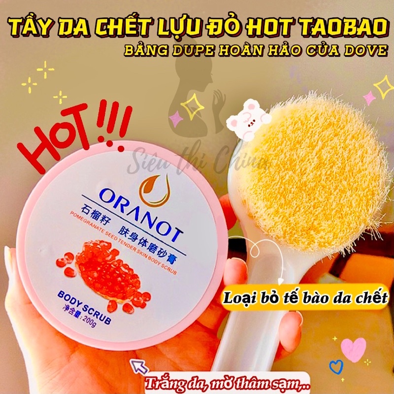 DÒNG CAO CẤP Tẩy Tế Bào Da Chết Body Toàn Thân Lựu Đỏ ORANOT Trắng Da Loại Bỏ Bụi Bẩn Muối Tẩy Da Chết Hạt CRUB MASSAGE | BigBuy360 - bigbuy360.vn