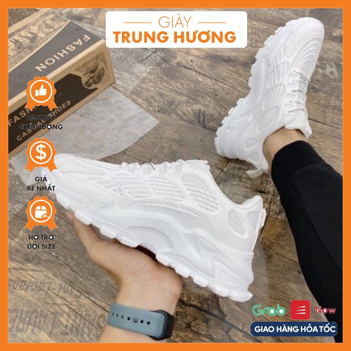 [BÁN LỖ XIN 5 SAO] Giày Thể Thao Nam, Giày Sneaker Màu Trắng - CHÍNH HÃNG, HÀNG CAO CẤP Trung Hương B76 fullbox