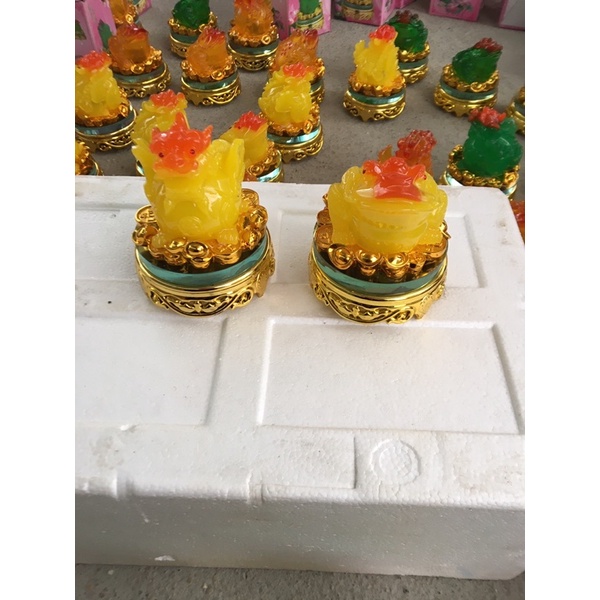 Combo cóc và ty hưu vàng lưu ly (Đế kính xoay đc)