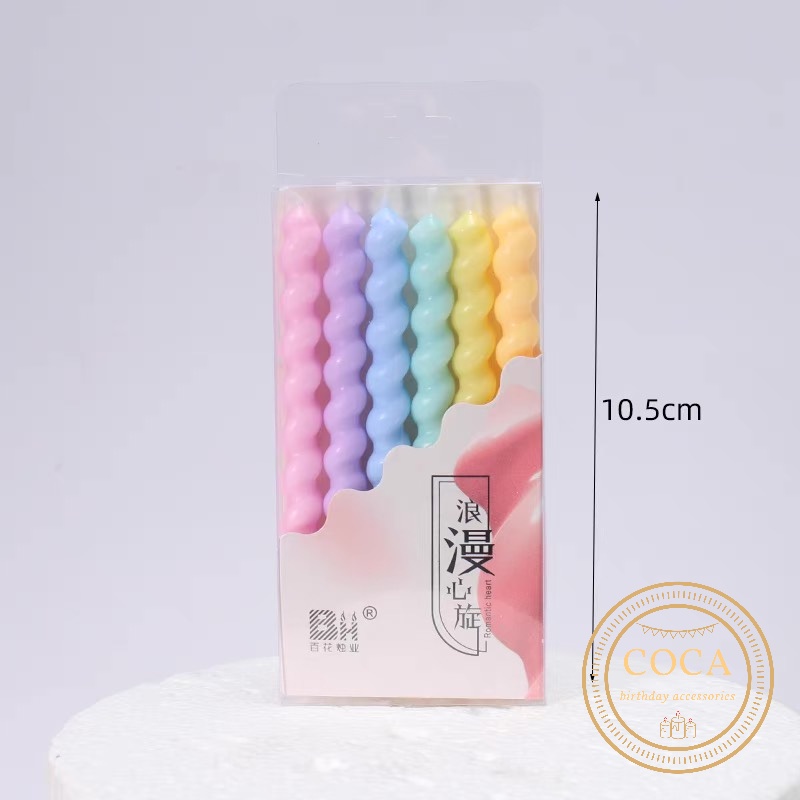 Nến sinh nhật màu Pastel dạng xoắn