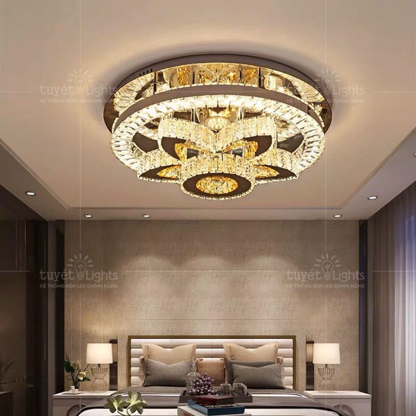 Đèn ốp trần pha lê phòn khách T3228 kích thước 600mm