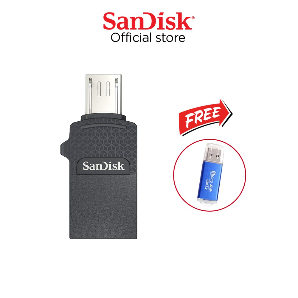 Combo USB OTG SanDisk DD1 16GB Ultra Dual Drive micro USB + Đầu đọc thẻ micro | BigBuy360 - bigbuy360.vn