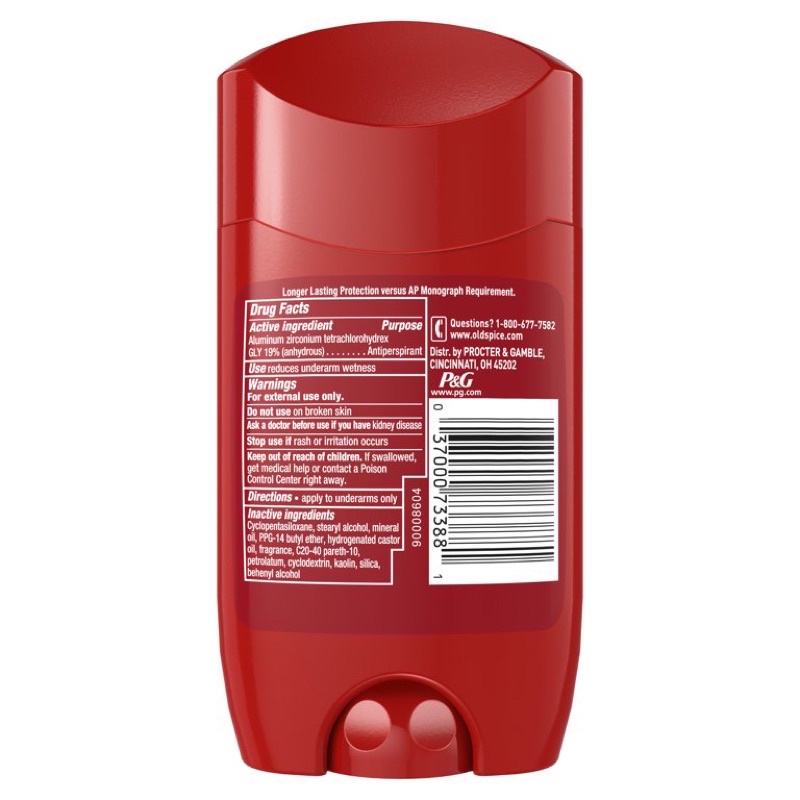 Lăn Khử Mùi nam Old Spice Captain Scent of Bergamot 73g (sáp trắng)