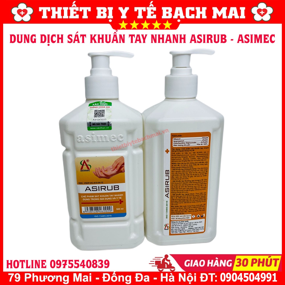 Nước Rửa Tay Khô Sát Khuẩn Tay Nhanh ASIRUB 1000ML, 500ml