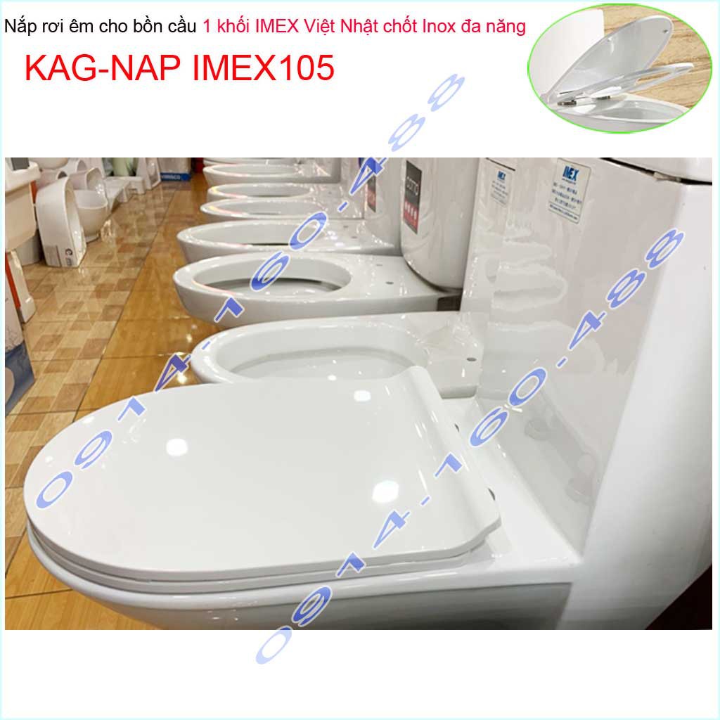 Nắp bồn cầu Imex Việt Nhật KAG-NAP IMEX105, nắp đậy bồn cầu cao cấp  rơi êm cầu Imex