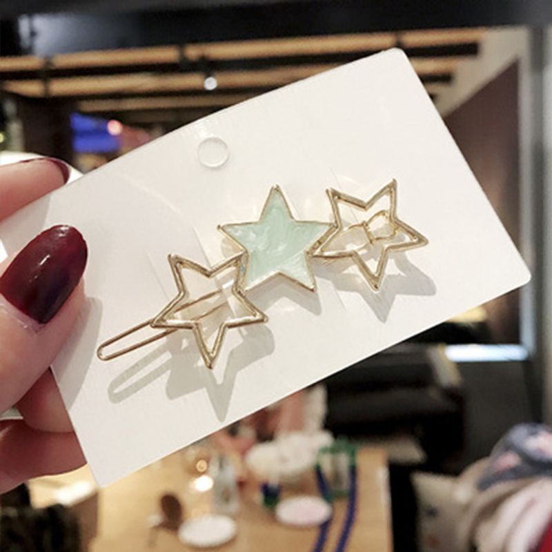 Kẹp Tóc Kim Loại Họa Tiết Hình Học Phong Cách Nhật Bản Cho Nữ