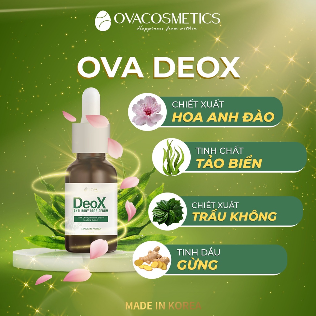 Serum khử mùi hôi nách Ova DeoX làm sáng da vùng nách an toàn thiên nhiên 5ml