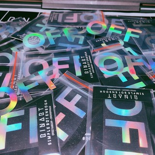 Decal Logo Sticker Patch in áo ủi trực tiếp lên vải hình chữ OFF PHẢN QUANG HOLOGRAM