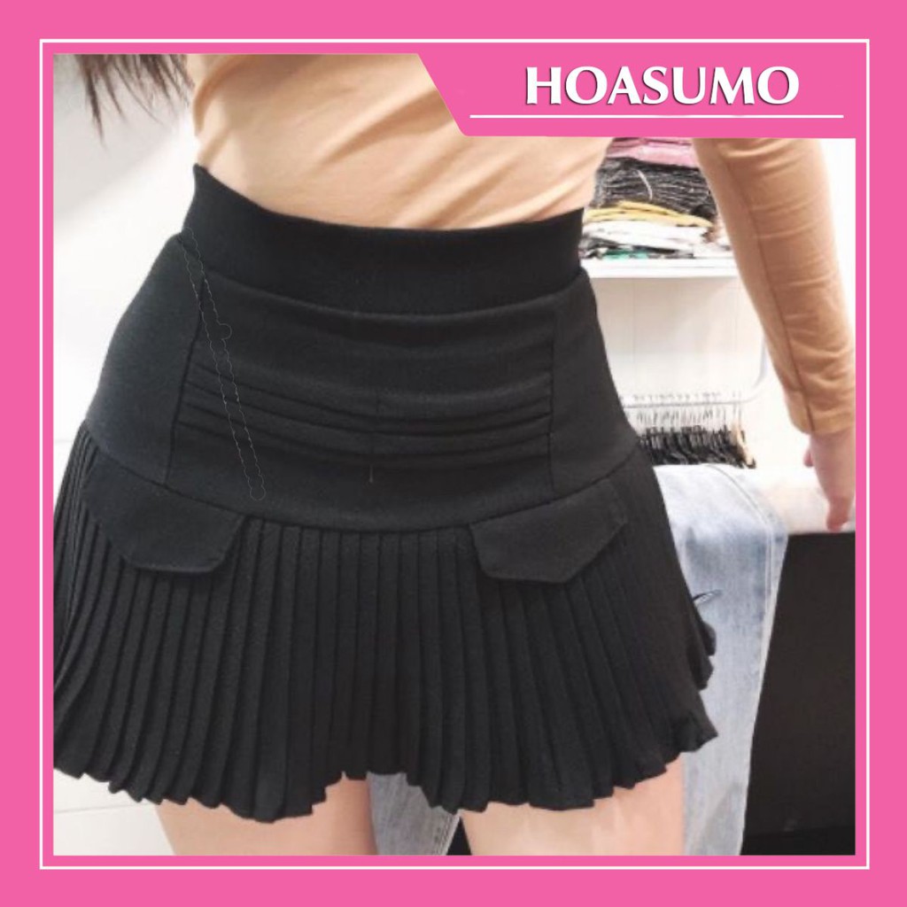 [Mã FADIRECT20 giảm 20K đơn 150K] [HÀNG ĐẸP] Chân váy ngắn xếp ly thời trang túi đẹp thời trang màu đen (đủ size SML)