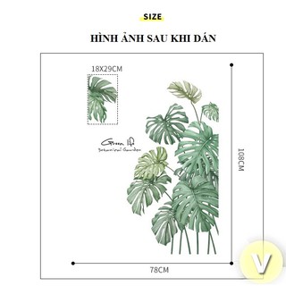 Decal dán tường Cành cọ nhiệt đới