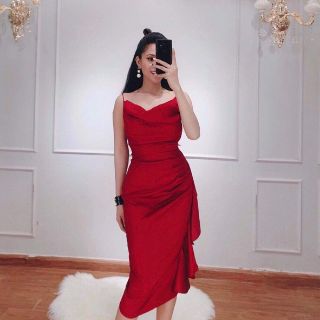 ( CÓ VIDEO + ẢNH THẬT CỰC ĐẸP ) Đầm cổ đổ Phi Lụa Cao Cấp