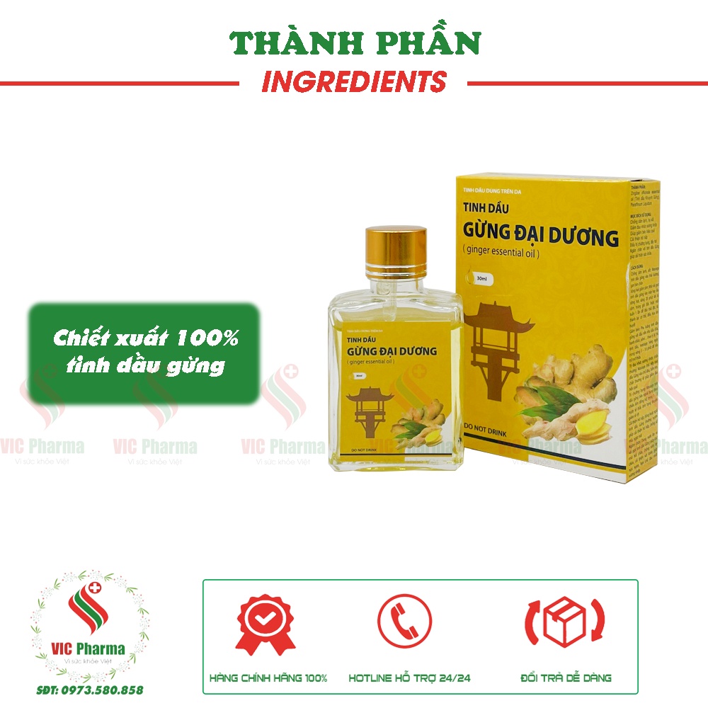 Gừng Đại Dương Tinh dầu xoa bóp 30ml