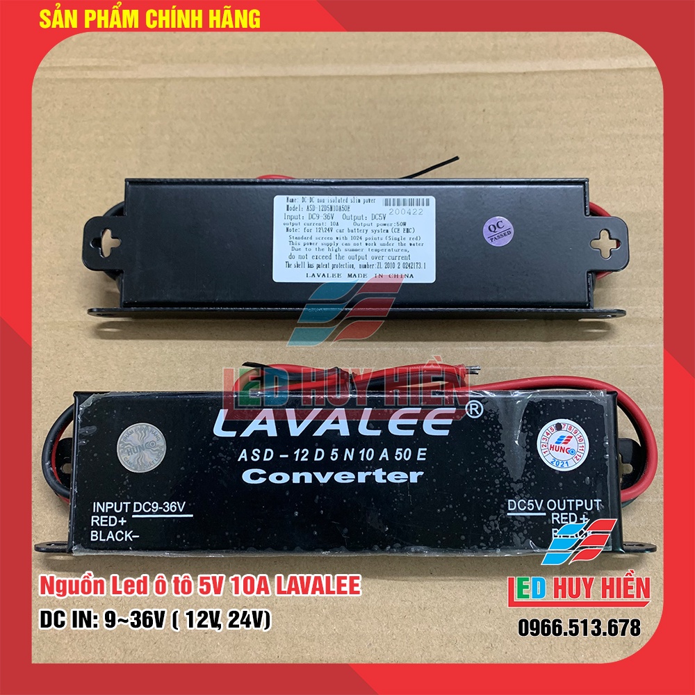 Nguồn hạ áp 5v 10A   LAVALEE chuyên ô tô