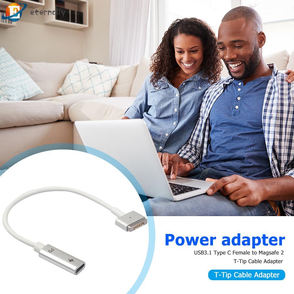 Eternally 90W USB Type C Female to Magsafe 2 T-Tip Adapter Cable for MacBook Air Pro