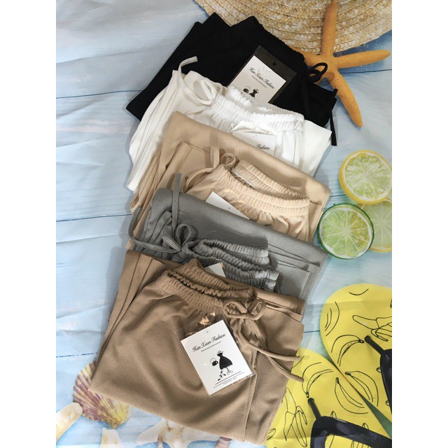 quần culottes dáng dài cạp chun gân tăm nhiều màu | BigBuy360 - bigbuy360.vn