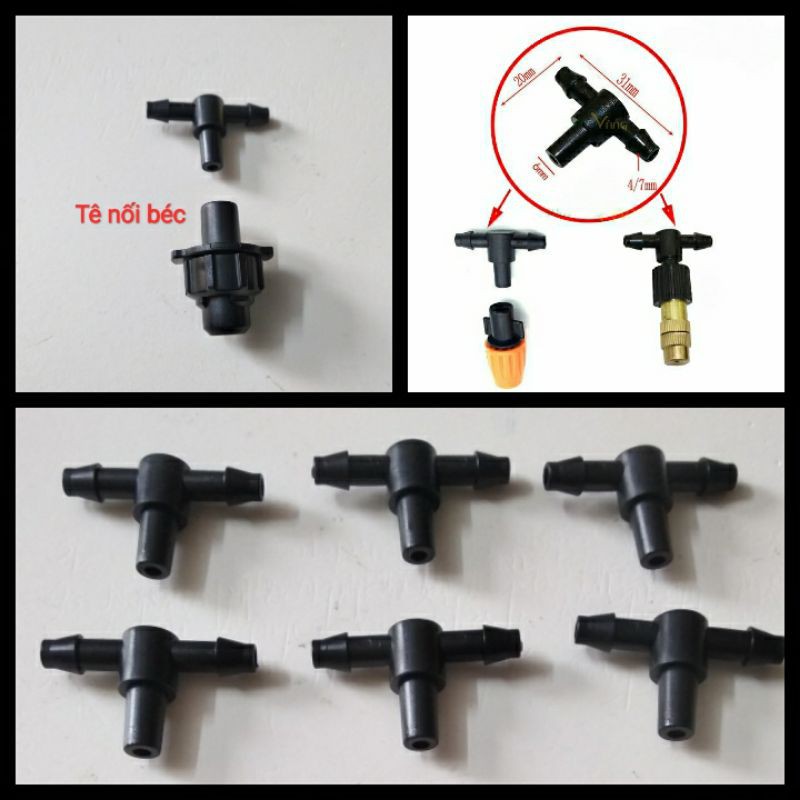 [Loại 1] 10-50 Tê 6mm Gắn Béc Tưới Phun Sương Aquamate Đài Loan