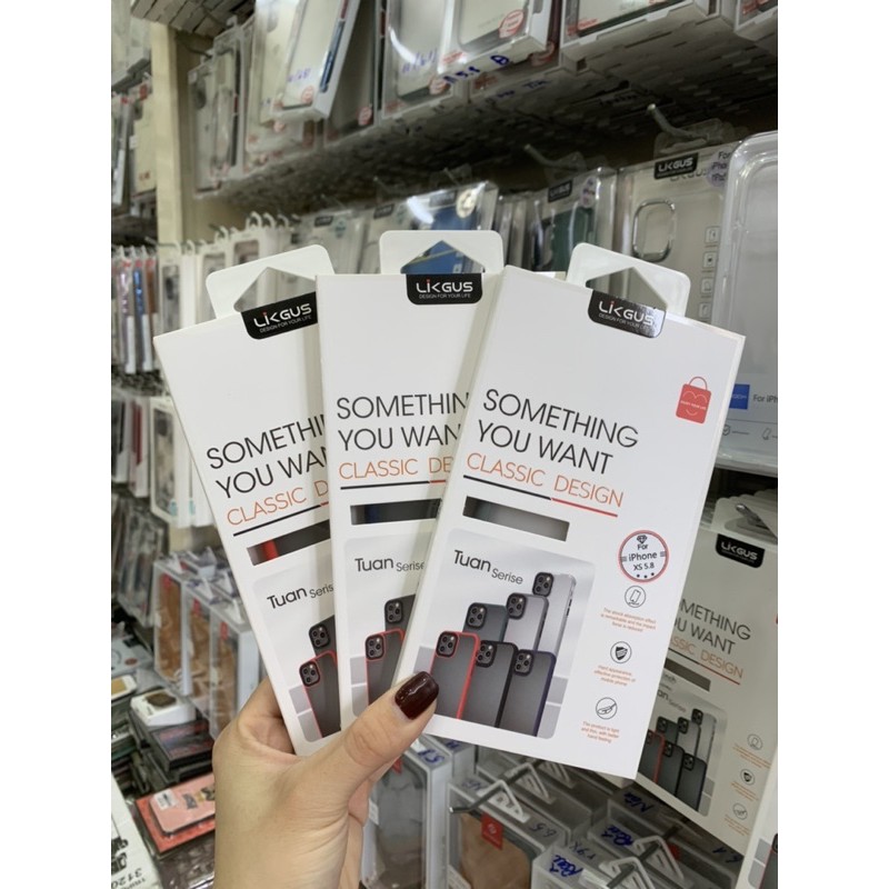 Ốp Lưng Nhám Viền Màu LIKGUS Iphone X/ Xs/ Xs Max Chống Bám Vân Tay - Hàng Chính Hãng