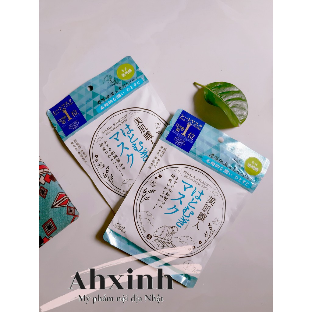 MẶT NẠ LÀM SÁNG DA KOSE BIHADA SHOKUNIN BRIGHTENING MASK (7 MIẾNG)