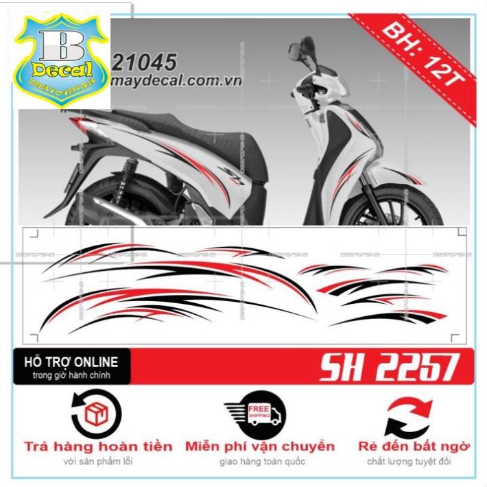 ( Quí khách vui lòng mang ra tiệm cho thợ dán ) Tem SH 2019 CHỈ ĐỎ TRẮNG ĐEN [Bi Decal]