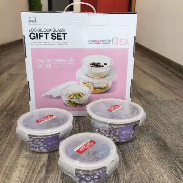 Bộ lạnh thuỷ tinh chịu nhiệt lock & lock gift set