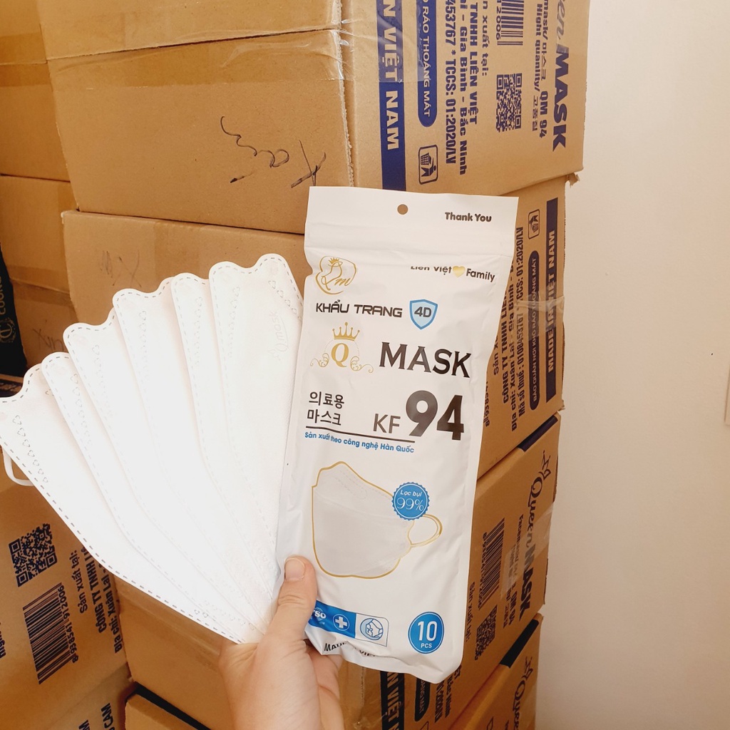 Khẩu Trang 4D Mask KF94 Công Nghệ Dập Hàn Quốc ( Túi 5 Cái ) - Hàng Chính Hãng Công Ty Cường Thịnh