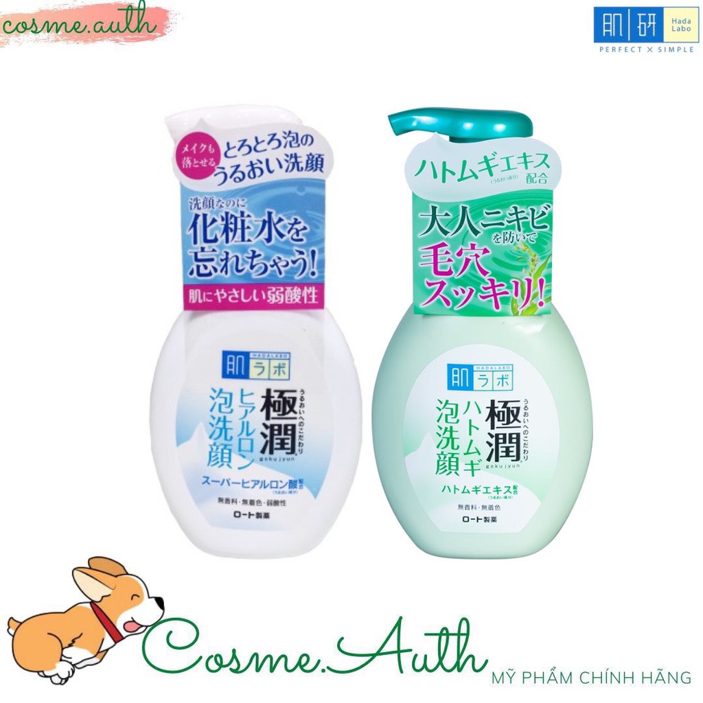[Mã 66FMCGSALE hoàn 8% xu đơn 500K] Sữa Rửa Mặt Tạo Bọt Hada Labo Gokujyun Foaming Cleanser 160ml